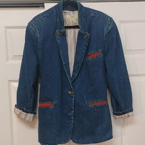 Joint Monaco Denim Jacket with Green Trim